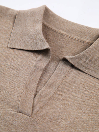 Leisure Collared Pullover Sweater for Women