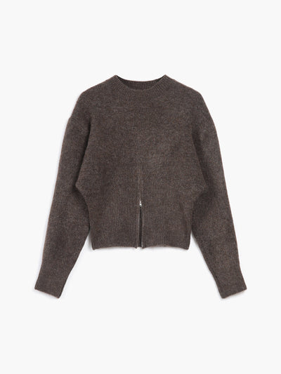 Half Zip Fuzzy Sweater for Women
