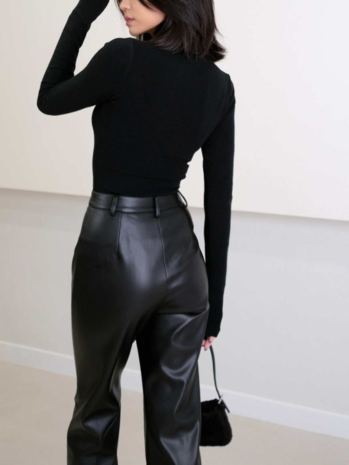 High Waist Faux Leather Pants for Women