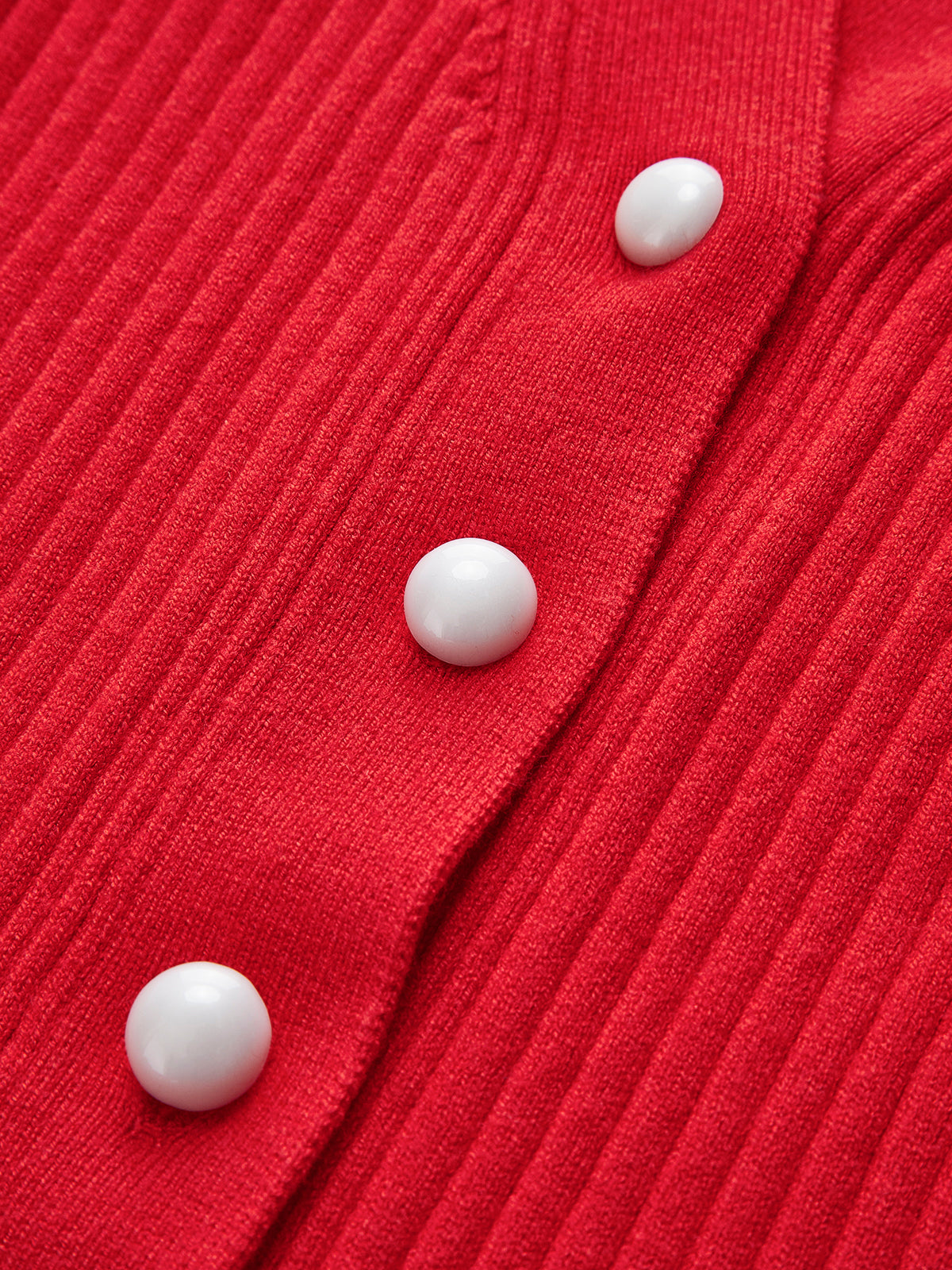 Ruffled Trim Pearl Button Long Sleeve Cardigan for Women
