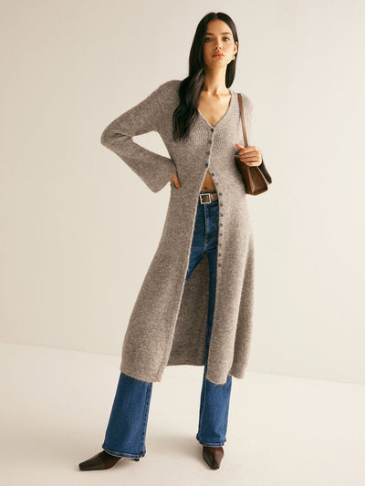 Stacking V-Neck Split Breasted Sweater Dress for Women
