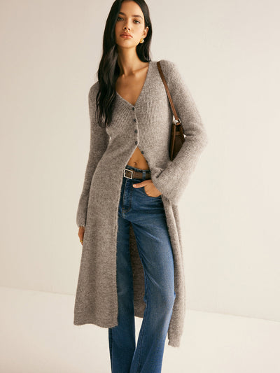 Stacking V-Neck Split Breasted Sweater Dress for Women