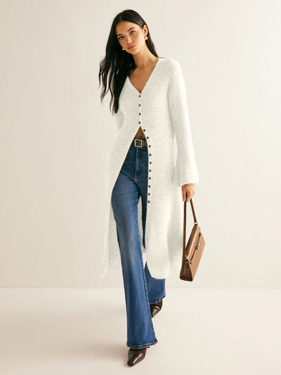 Stacking V-Neck Split Breasted Sweater Dress for Women
