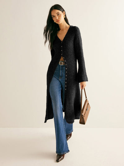 Stacking V-Neck Split Breasted Sweater Dress for Women