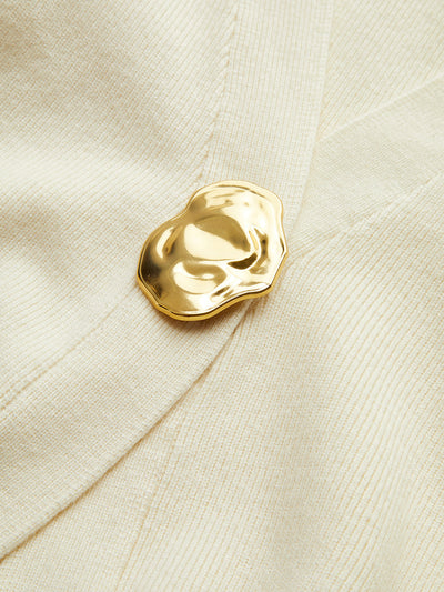 Golden Button Plain Cardigan for Women