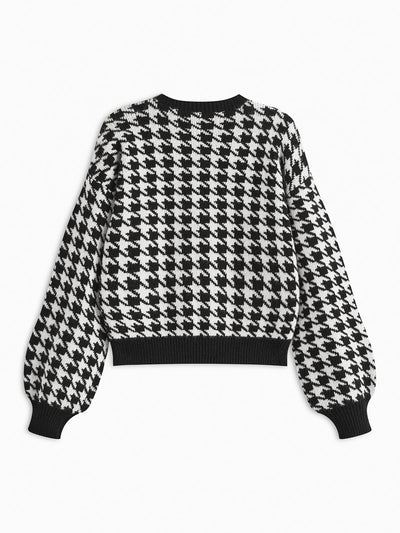 Velvet-Bow Lantern Sleeve Sweater for Women