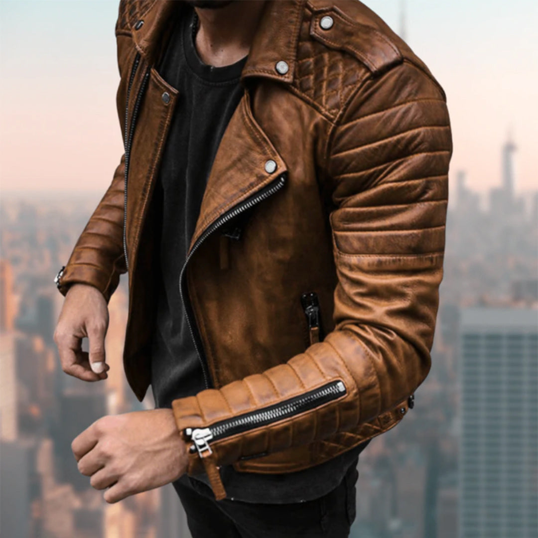 Leather Biker Jacket for Men