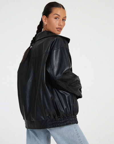 Oversized Leather Jacket for Women