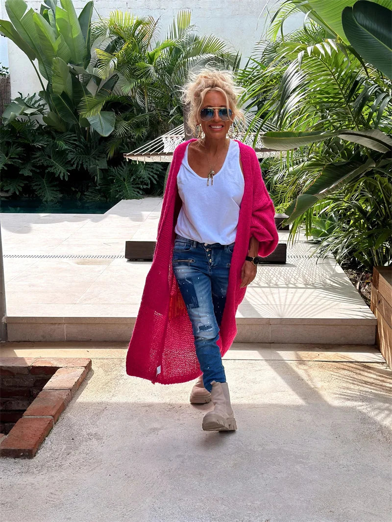 Hippie-Style Long Cardigan for Women