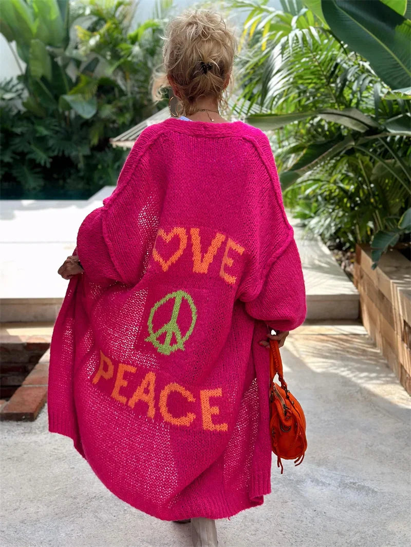 Hippie-Style Long Cardigan for Women