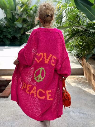 Hippie-Style Long Cardigan for Women