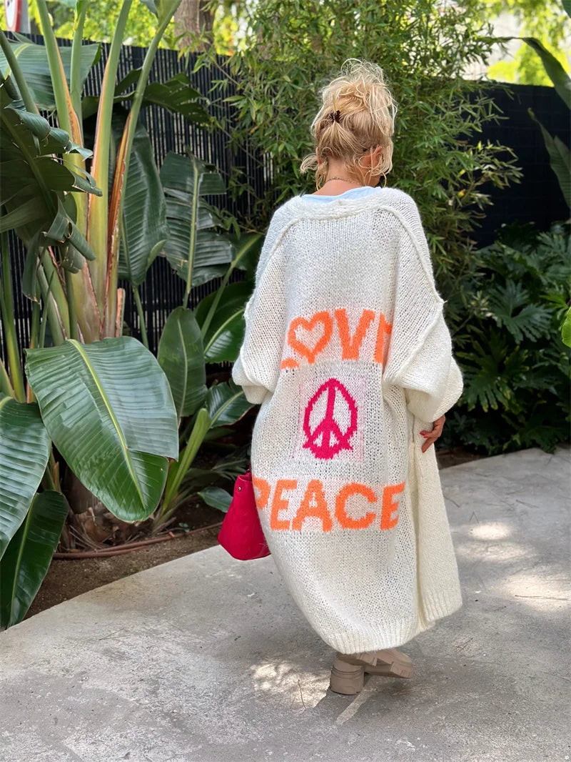 Hippie-Style Long Cardigan for Women