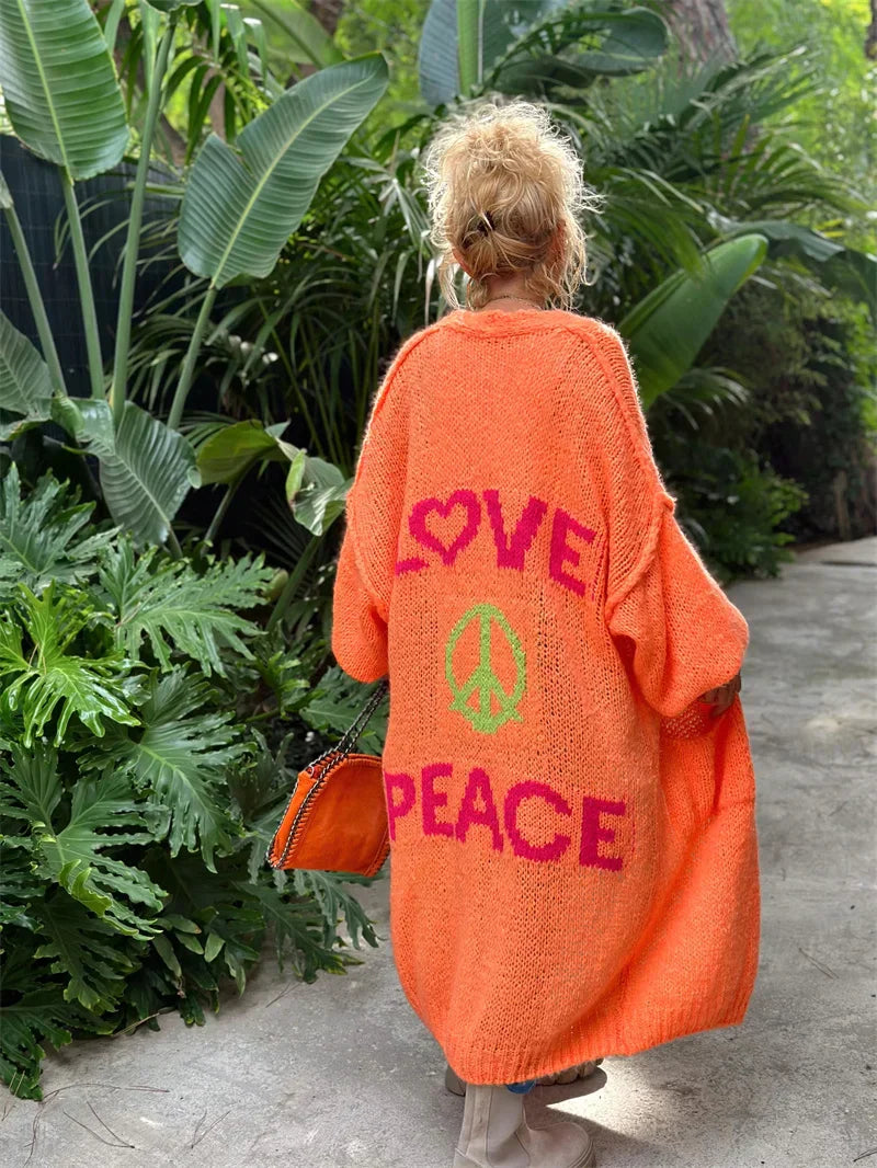 Hippie-Style Long Cardigan for Women