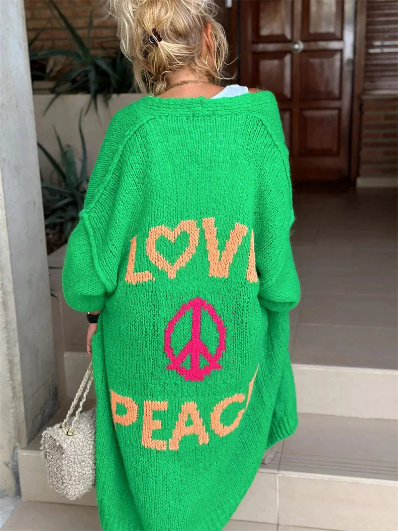 Hippie-Style Long Cardigan for Women