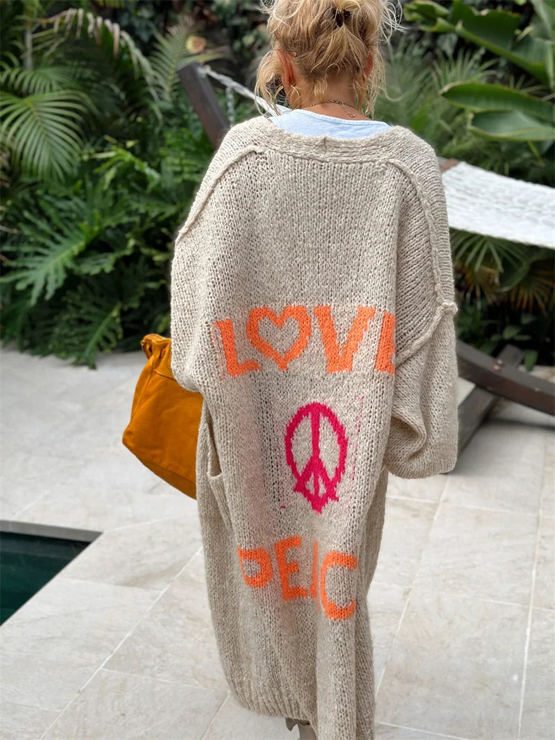 Hippie-Style Long Cardigan for Women