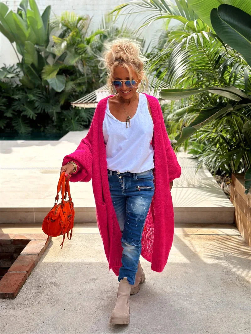 Hippie-Style Long Cardigan for Women