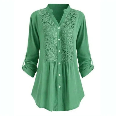 Long Blouse with Puff Sleeves for Women