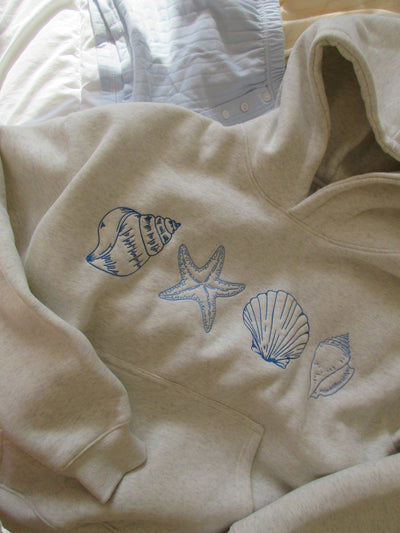 Seashell Printed Hoodie for Women