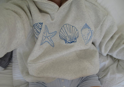 Seashell Printed Hoodie for Women