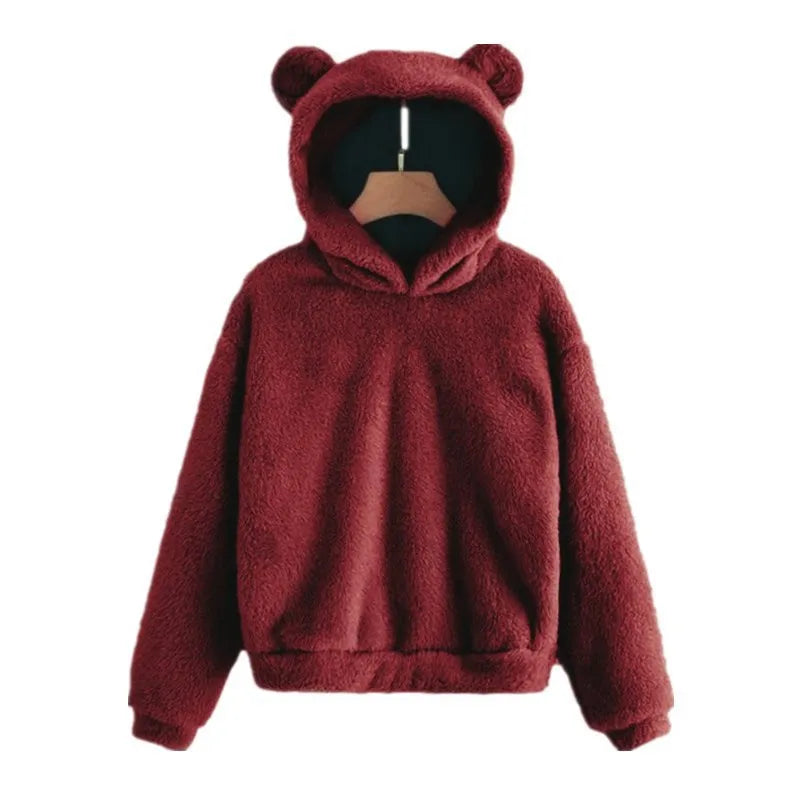 Hoodie with Bear Ear Accents for Women