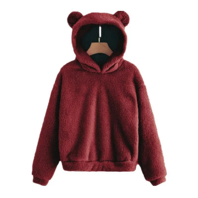 Hoodie with Bear Ear Accents for Women