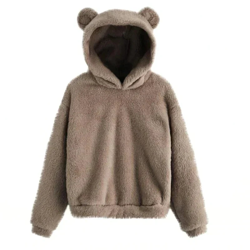 Hoodie with Bear Ear Accents for Women