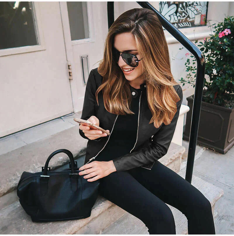 Elegant Leather Jacket for Women