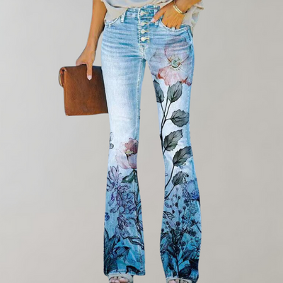 Floral Flare Pants for Women