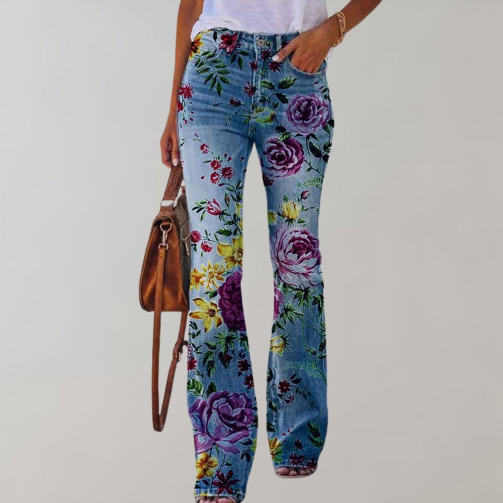 Floral Flare Pants for Women