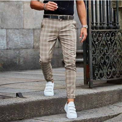 Stylish Checkered Chino Pants for Men