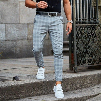 Stylish Checkered Chino Pants for Men