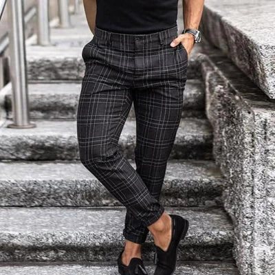 Stylish Checkered Chino Pants for Men