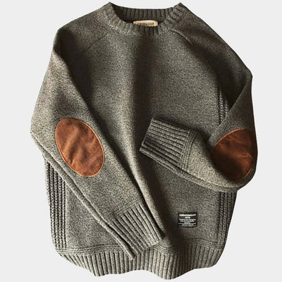 Cashmere Winter Sweater for Men with Elbow Patches