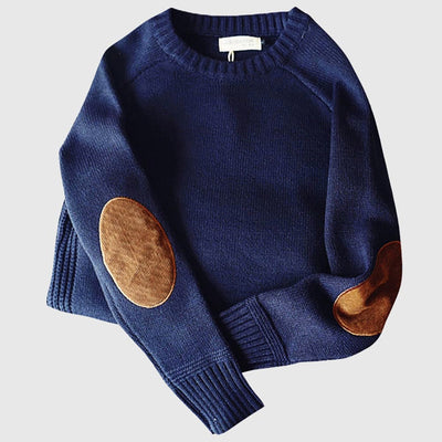 Cashmere Winter Sweater for Men with Elbow Patches