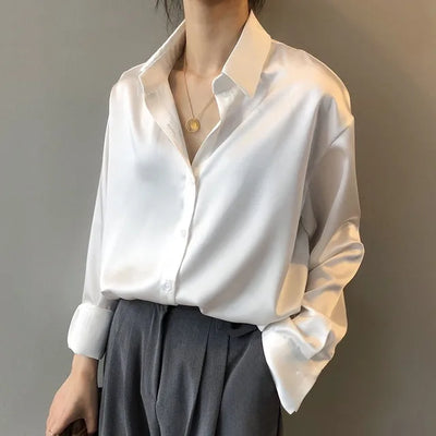 Casual Satin Loose Blouse for Women