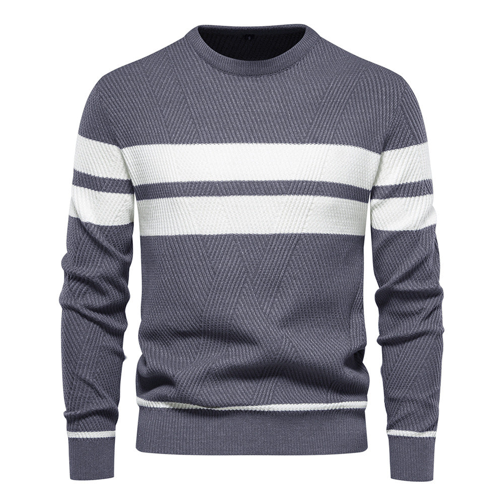 Striped Sweater with Round Neck for Men