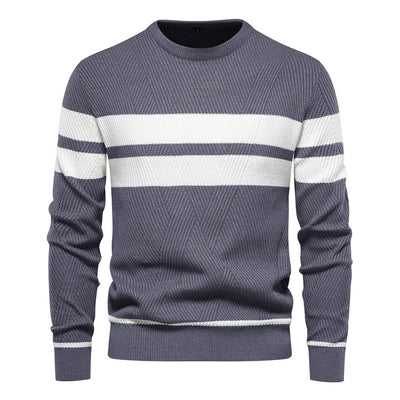 Striped Sweater with Round Neck for Men