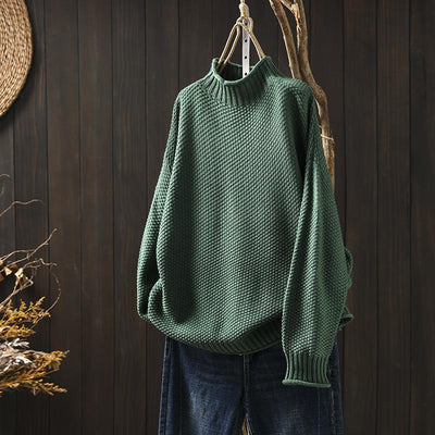 Waffle-Knitted Sweater for Women