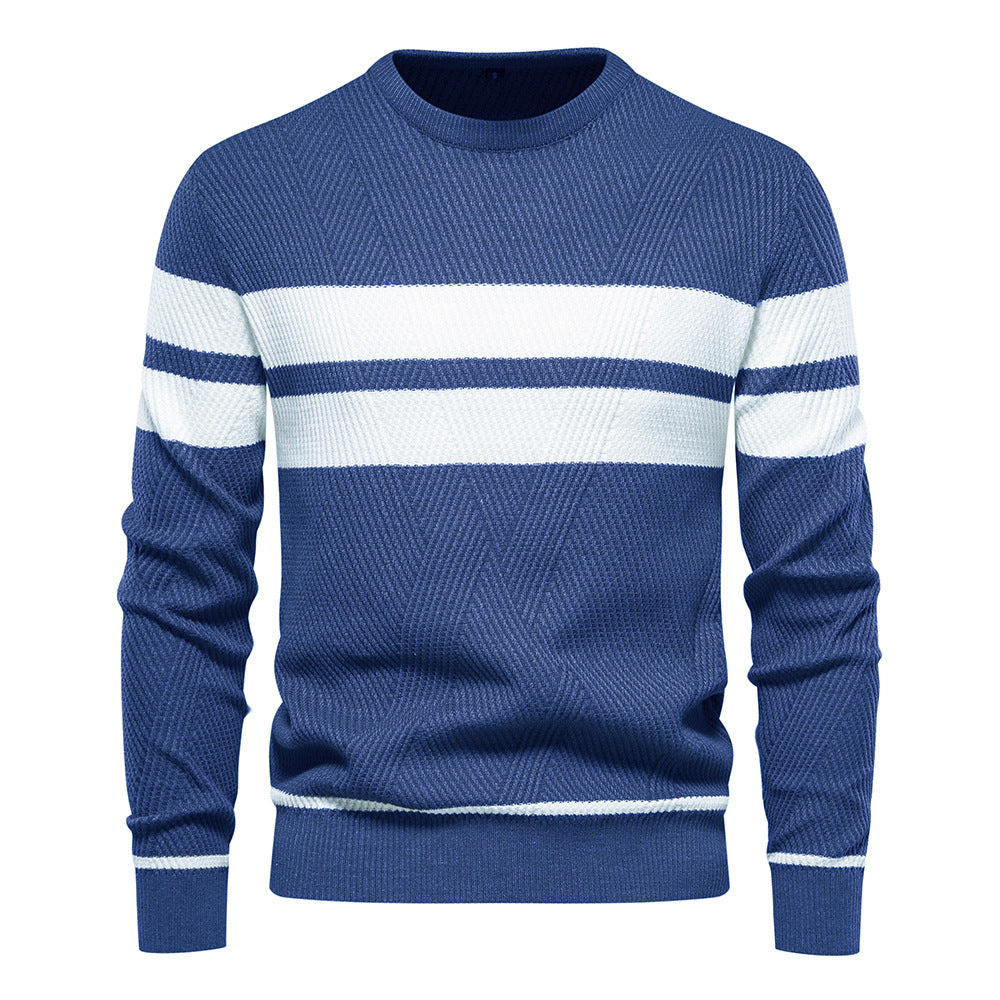 Striped Sweater with Round Neck for Men