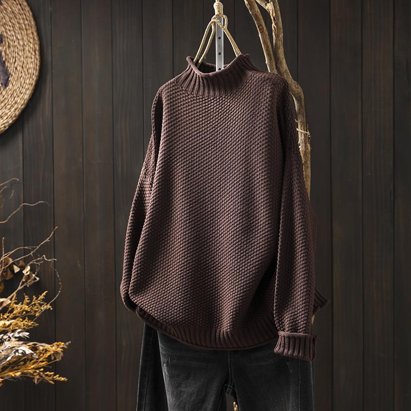 Waffle-Knitted Sweater for Women