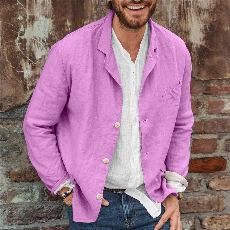 Casual Jacket with Notch Collar for Men