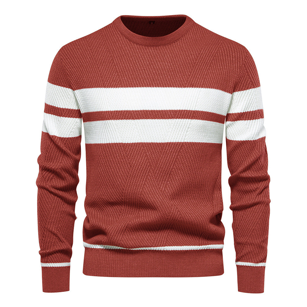 Striped Sweater with Round Neck for Men