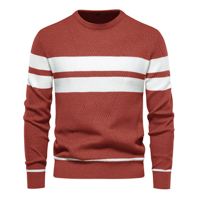 Striped Sweater with Round Neck for Men