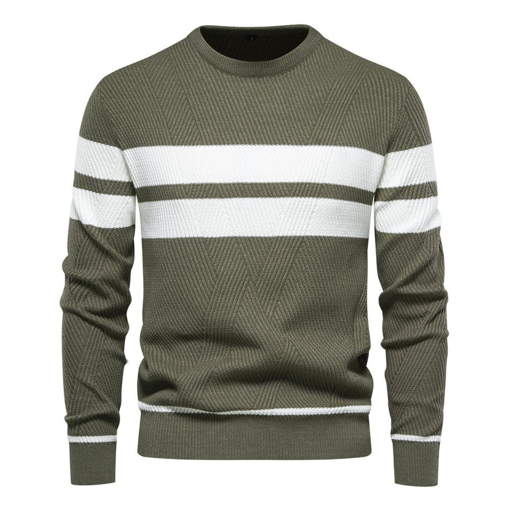 Striped Sweater with Round Neck for Men