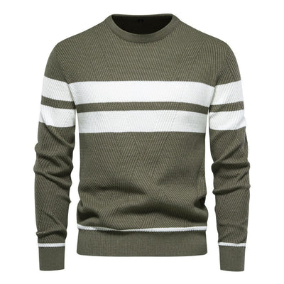 Striped Sweater with Round Neck for Men