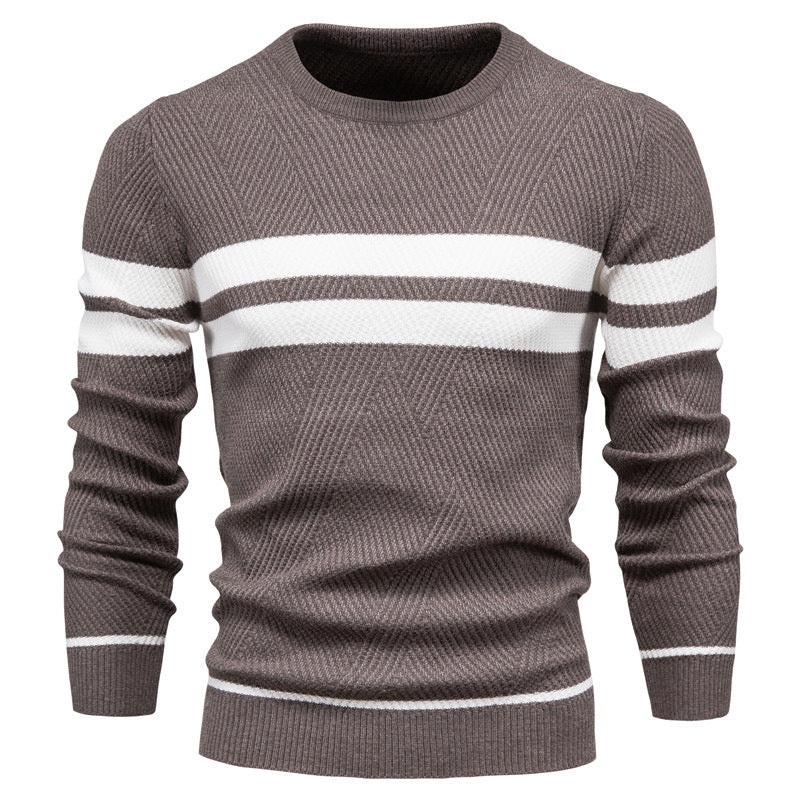 Striped Sweater with Round Neck for Men