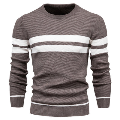 Striped Sweater with Round Neck for Men