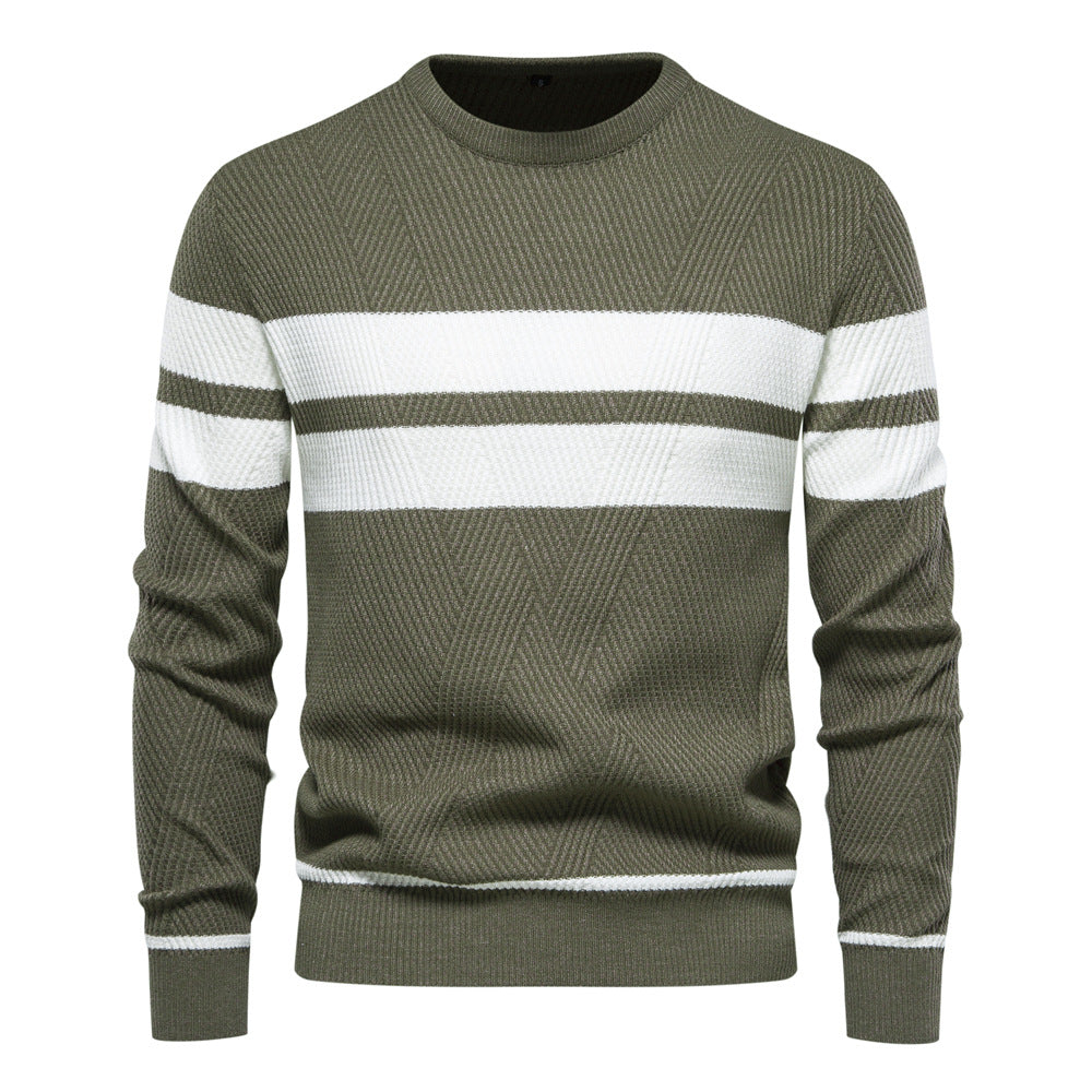 Striped Sweater with Round Neck for Men