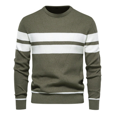 Striped Sweater with Round Neck for Men