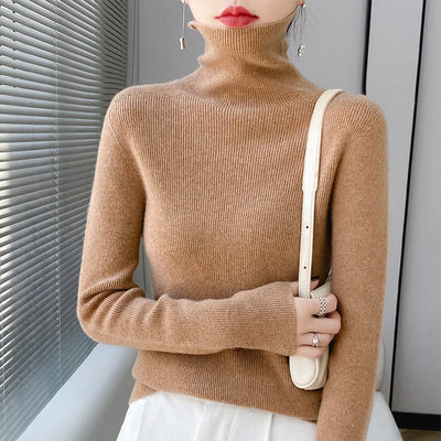 Wool Turtleneck Sweater for Women